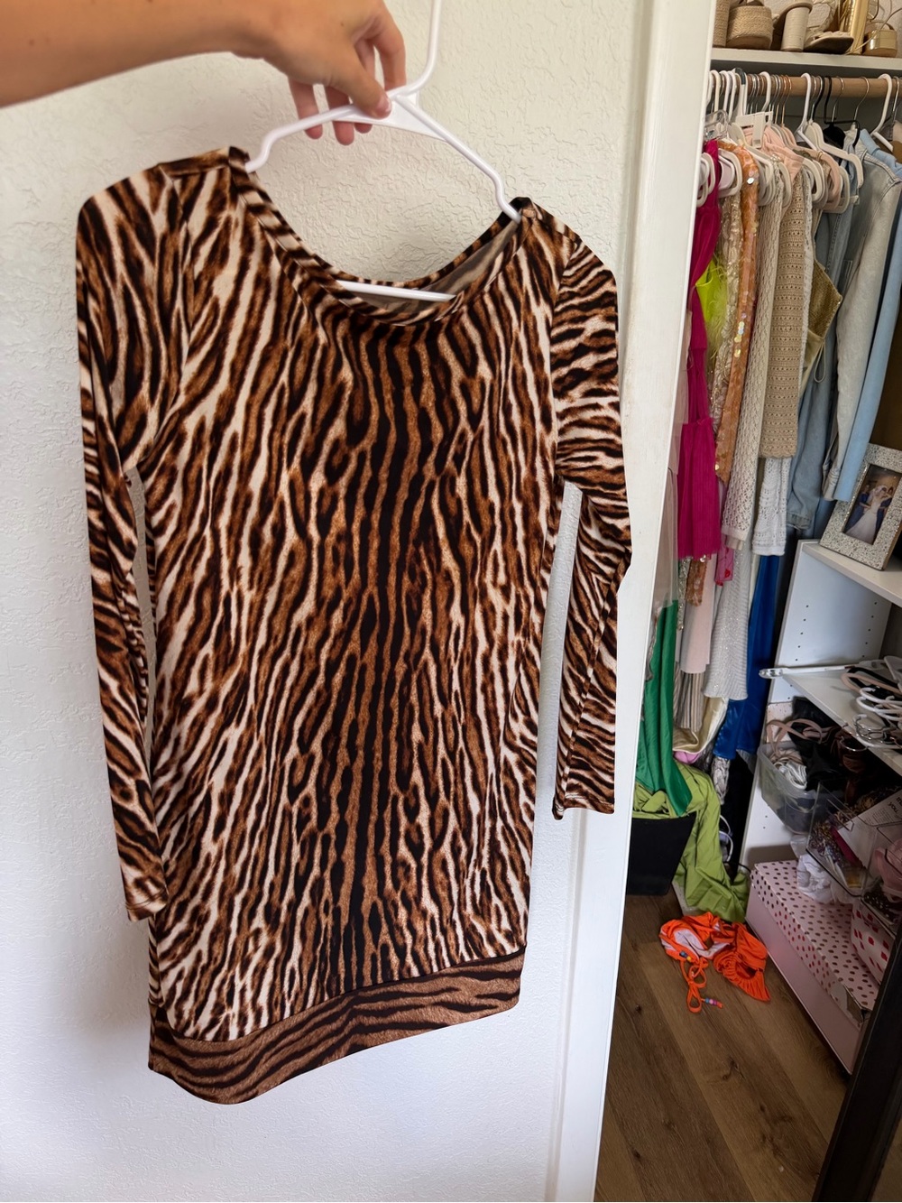 Michael Kors Brown and Black Animal Print Top